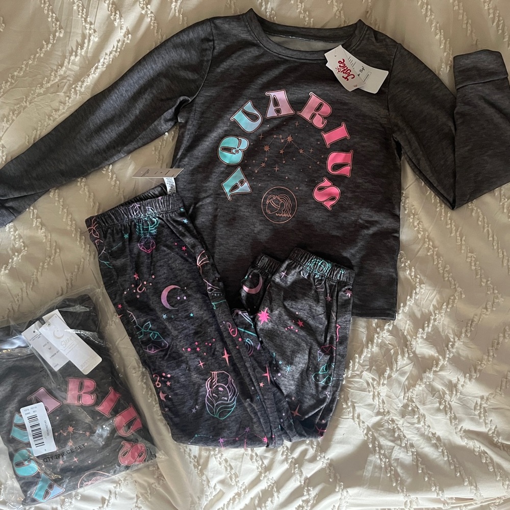 Justice Aquarius Girls Pajama PJ Set NWT Size 8